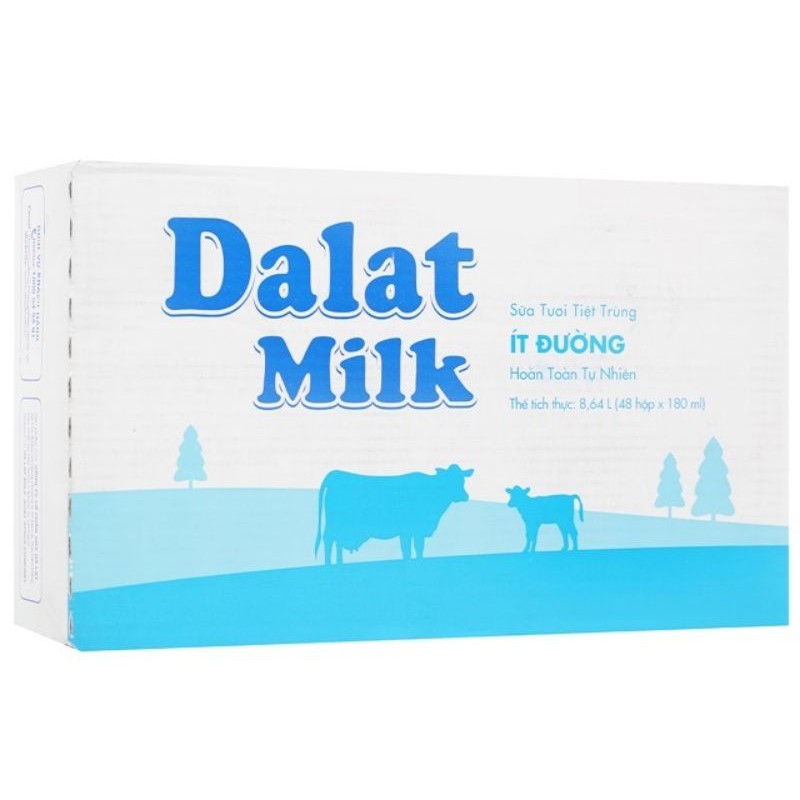 thùng 48 hộp Dalatmilk ít đường 110 ml