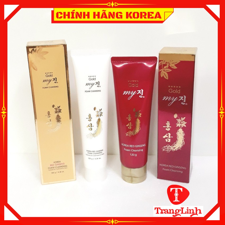 Sữa rửa mặt nhân sâm My Gold hàn quốc, tuýp 120gr - Sữa rửa mặt sâm My Gold chính hãng - tranglinh