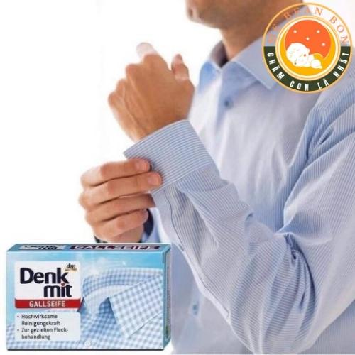 Bánh xà phòng tẩy trắng làm sạch cổ tay nách áo sơ mi Denkmit của Đức 100g đánh bay vết bẩn cứng đầu nhất - mẹ bean bon
