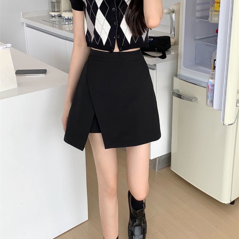 Chân váy COZOKC lưng cao xẻ tà thời trang cho nữ