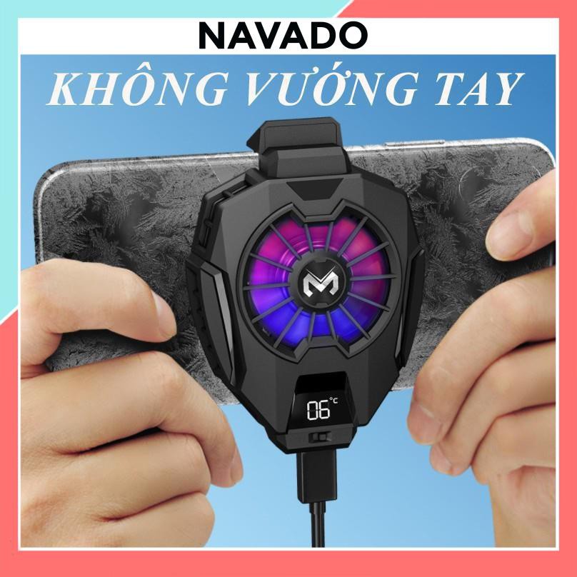 Quạt tản nhiệt điện thoại gaming MEMO DL05 sò lạnh siêu mát hiển thị nhiệt độ công tắc tắt bật cho điện thoại  SUVADO