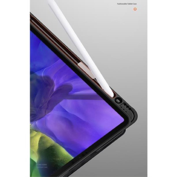 Bao da Smart Cover iPad Pro11/12.9 inch-2018/2020 DUX DUICS DOMO Series Khay Dẻo để bút, chống sốc,Vải Jean