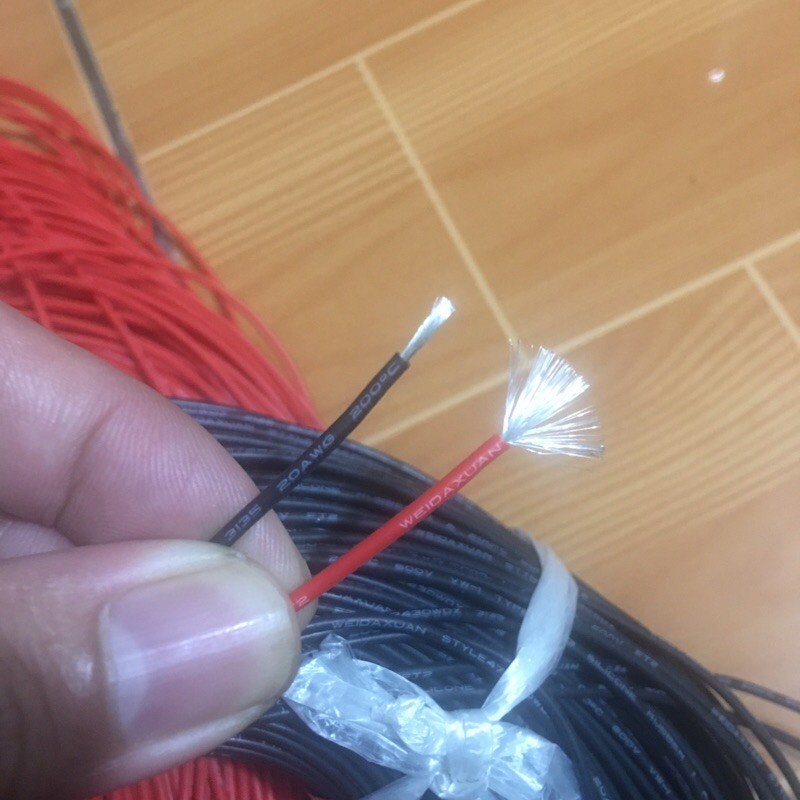 [1 mét] Dây điện AWG silicon 20AWG 22AWG chịu nhiệt chống cháy dùng chế pin sạc, RC...