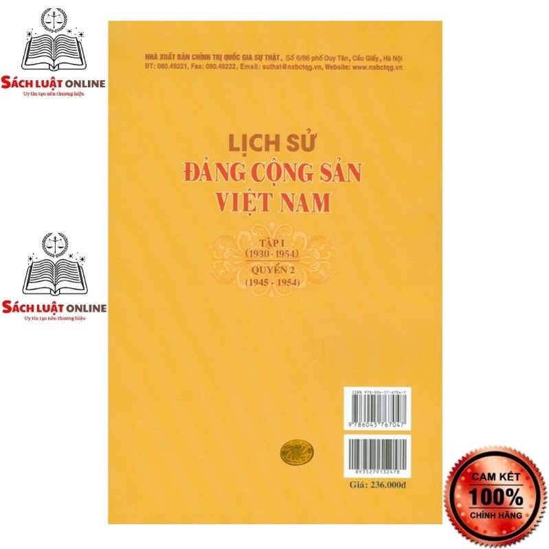 Sách - Combo Lịch Sử Đảng Cộng Sản Việt Nam - Tập 1 (1930 - 1954): Quyển 1 (1930 -1945) + Quyển 2 (1945 -1954)