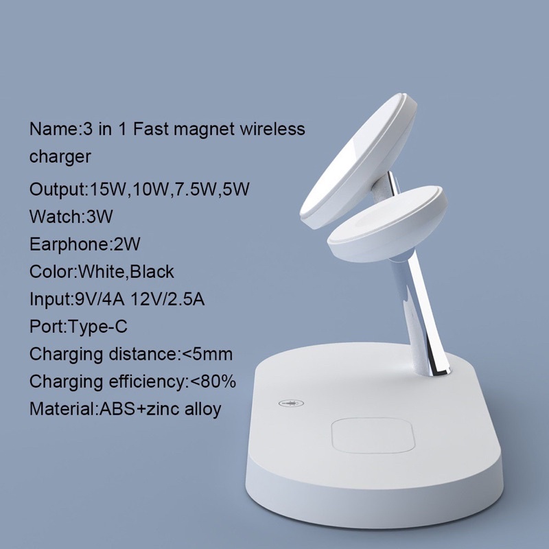 Đế Sạc không dây wireless 3 in 1
