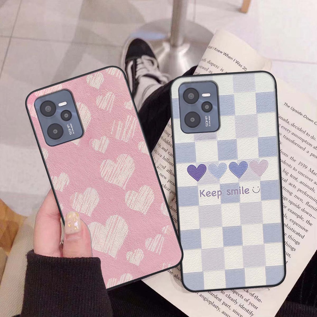 Ốp Realme C35 caro trái tim cá tính, thời trang siêu đẹp, siêu phong cách
