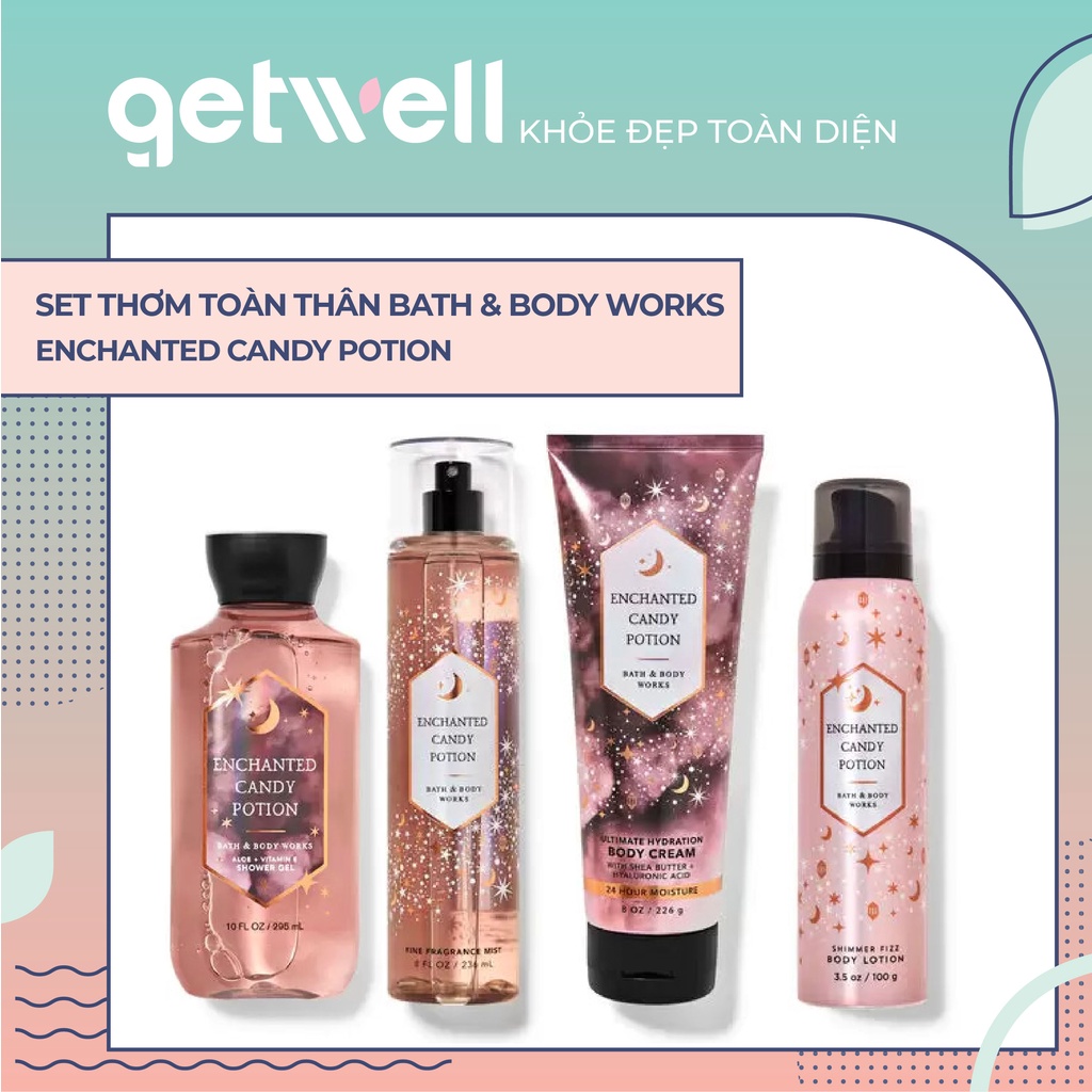 ENCHANTED CANDY POTION Sản Phẩm Tắm Dưỡng Xịt Thơm Toàn Thân Bath & Body Works Body Lotion Body Mist Shower Gel