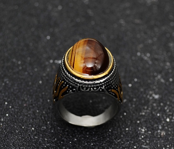 Nhẫn Đeo Kim Loại Đính Đá Phong Cách Retro Cho Nam | BigBuy360 - bigbuy360.vn