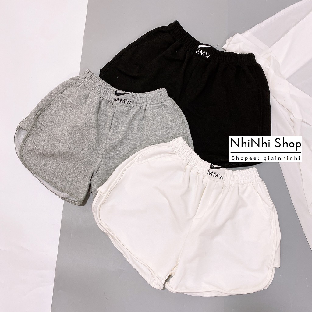 Quần đùi cotton da cá vát hai bên, Quần short nữ dáng thể thao QS5531 - NhiNhi Shop