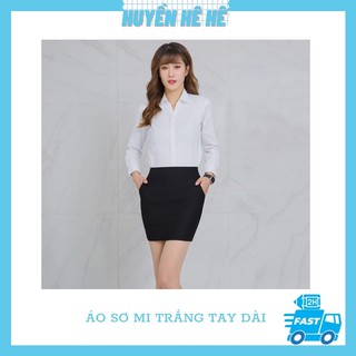 Áo sơ mi trắng nữ dài tay , sơ mi công sở