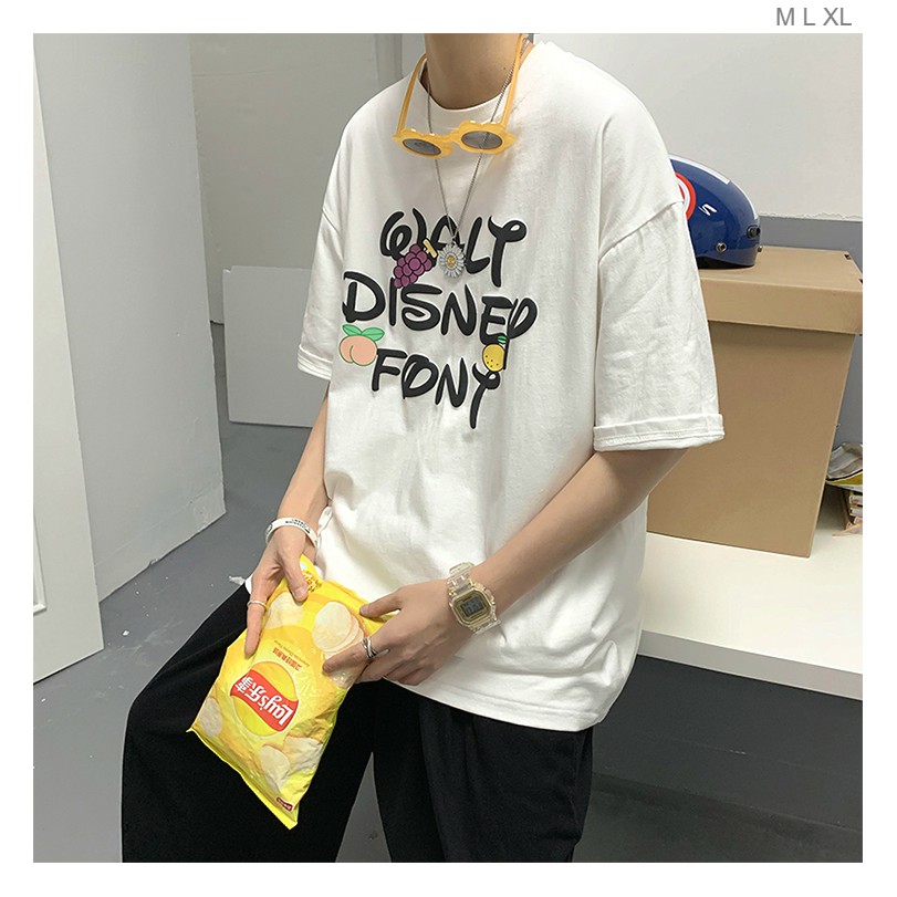 Áo thun tay lỡ 🍇 WALT DISNEY FONT 🍇 phông Unisex nam nữ tee oversize form rộng pull Ulzzang Streetwear Hàn Quốc vải mềm