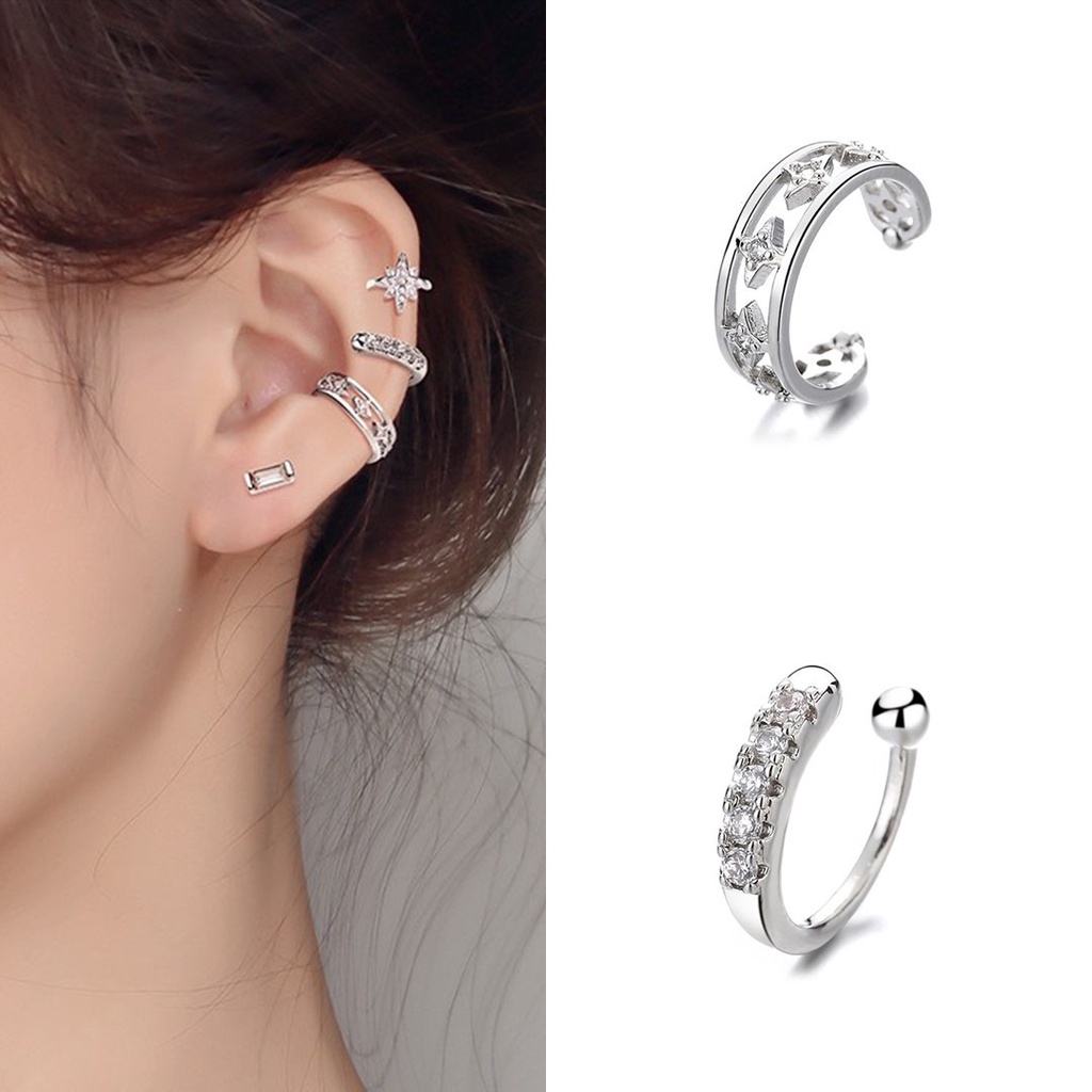 Khuyên Tai Bông Tai Nữ Kẹp Vành Tai Không Cần Xỏ Lỗ