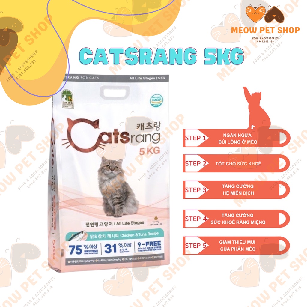Thức Ăn Hạt Cho Mèo CATSRANG - 1kg - Thức ăn chó mèo giá sỉ