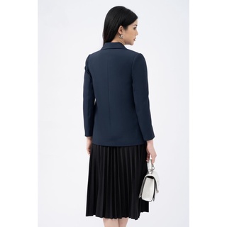 Áo vest nữ dài dáng suông, áp vest nữ công sở+ cổ sam cài 1 cúc túi bổ cơi fiona f651441