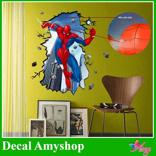 Decal dán tường Người nhện mẫu số 2 - decan Spider man cao cấp Marvel