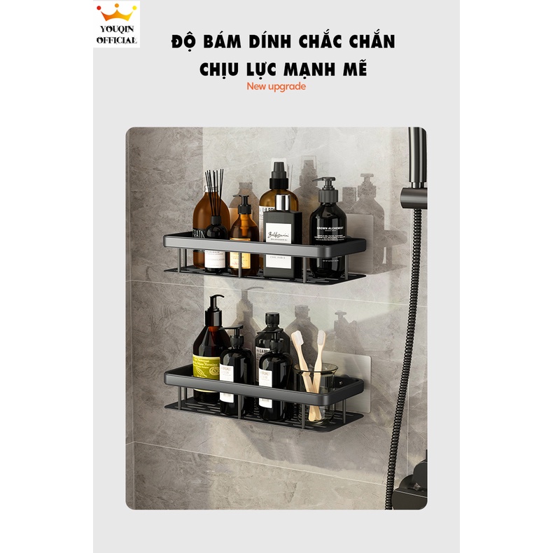 Kệ Đựng Đồ Nhà Tắm, Nhà Bếp Dán Tường - YouQin Chất Liệu Hợp Kim Nhôm Chống Gỉ, Chống Ẩm Mốc, Dán Keo Siêu Chắc