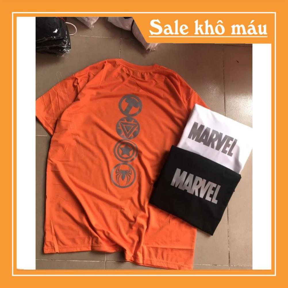 [TRỜI ƠI]  Áo Thun Phản Quang Nam Nữ tay ngắn cổ tròn  Marvel 4 Logo Cotton 75%, Form Rộng Unisex