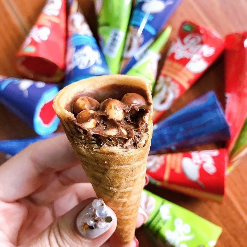 Bánh ốc quế nhân kem socola Risen Mỹ - 320g, ăn vặt ngon rẻ TaNo