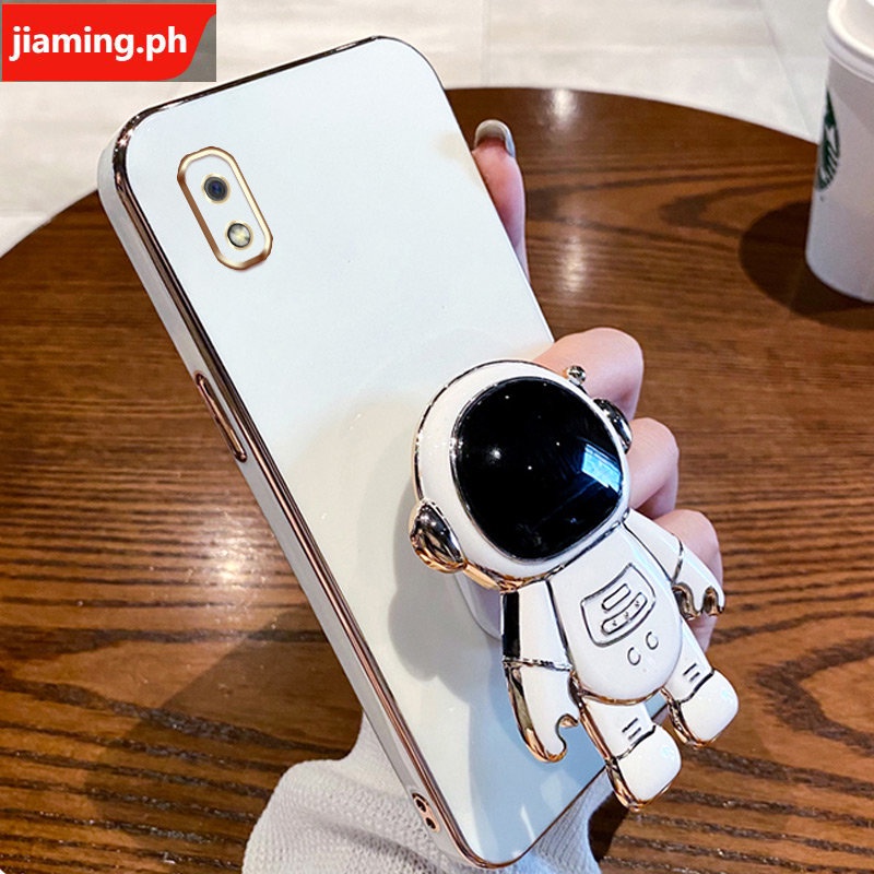 Ốp Điện Thoại Mềm Mạ Điện Hình Phi Hành Gia 3D Có Giá Đỡ Cho Samsung A10 M10 2 Trong 1