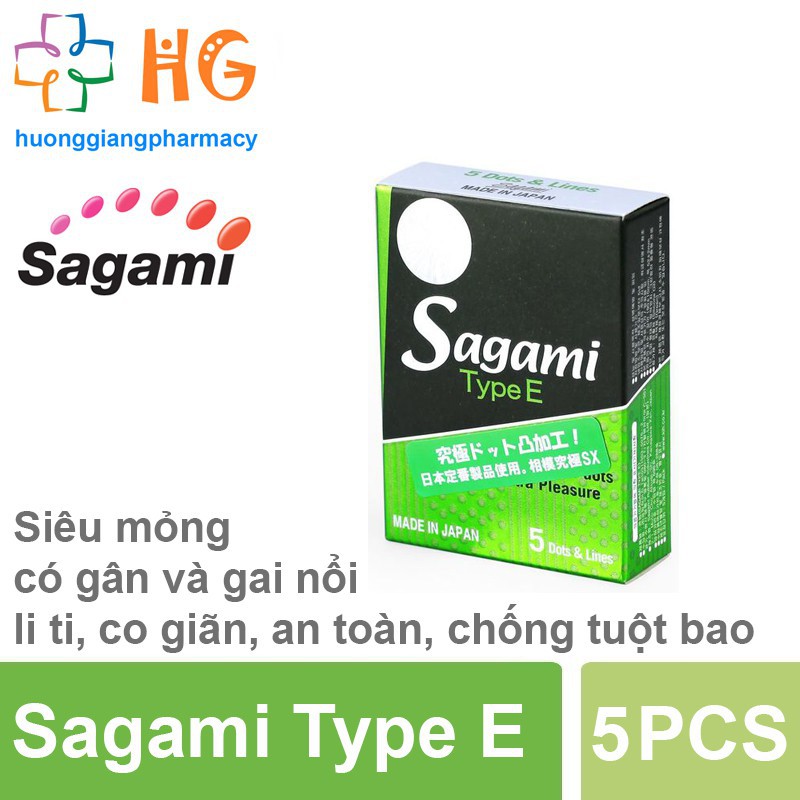 Bao Cao Su Sagami Type E (Hộp 5 Cái)