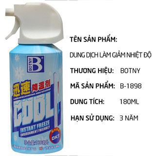Bình xịt làm lạnh tức thì - Bình xịt mát cơ thể làm mát không khí nhanh cho yên xe ghế ô tô một cách nhanh chóng