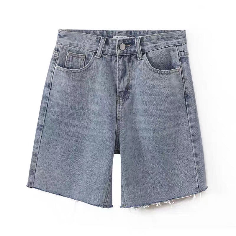 Quần Short Denim Lưng Cao Ống Rộng In Họa Tiết Hoạt Hình Thời Trang Cho Nữ