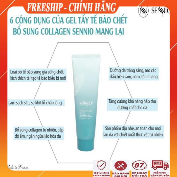 [FreeShip - HÀNG CHÍNH HÃNG] Kem tẩy da chết mặt, môi,ngừa mụn và trắng da/Gel tẩy tế bào chết bổ sung collagen sennio