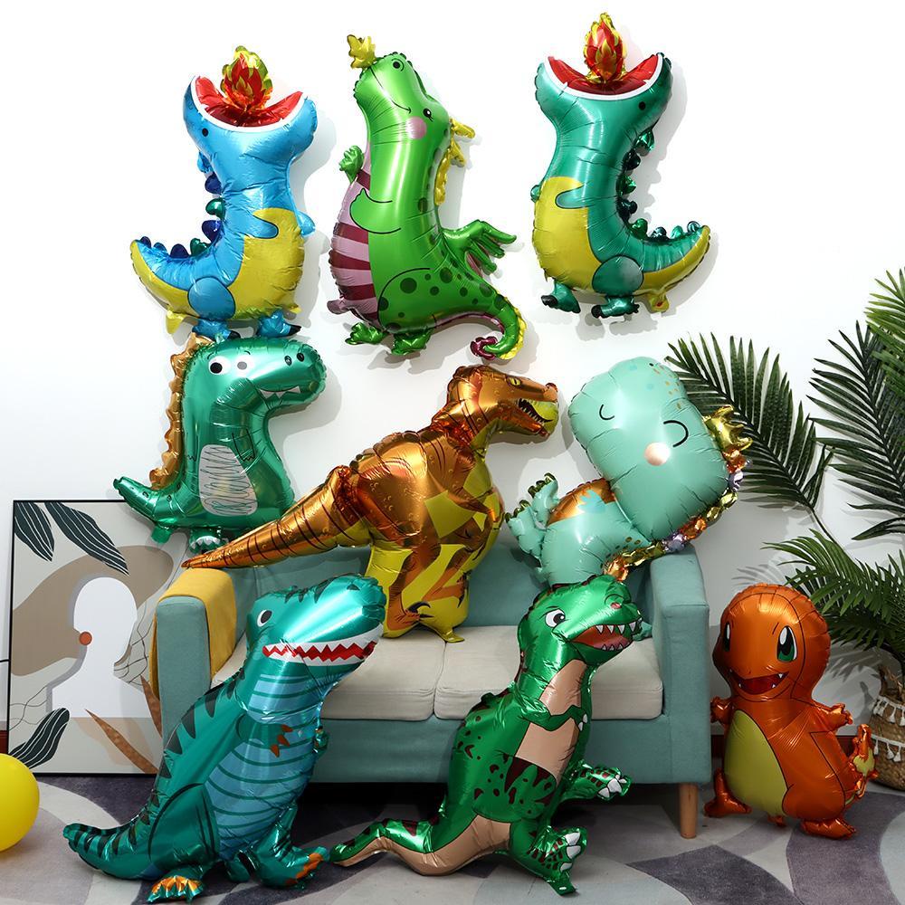 Bong Bóng Lá Nhôm Chủ Đề Khủng Long Đáng Yêu Trang Trí Nhà Cửa