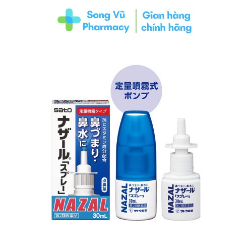 [Hàng Nội Địa] Xịt mũi Nazal Nhật Bản 30ml - Xịt Ngạt Mũi, Sổ Mũi, Xoang