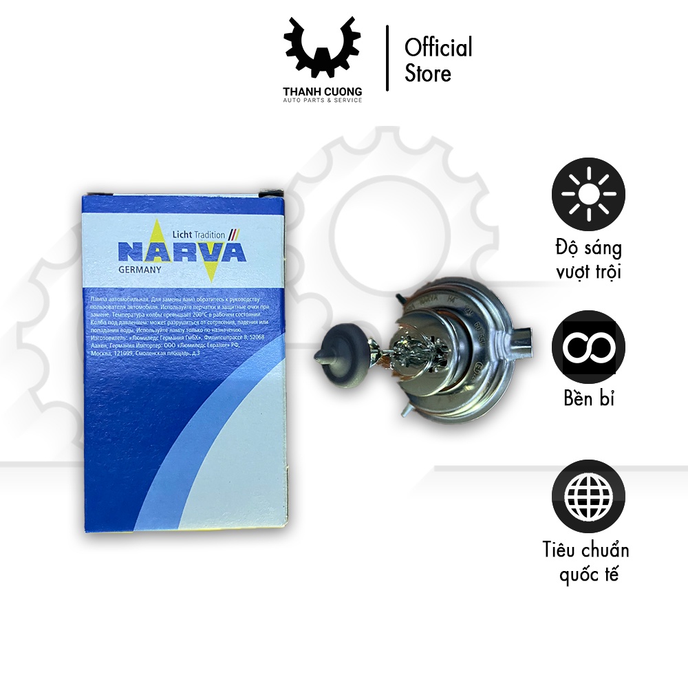 Bóng đèn H4 Narva 12V và 24V công suất cao, chiếu sáng tốt - DD0000005