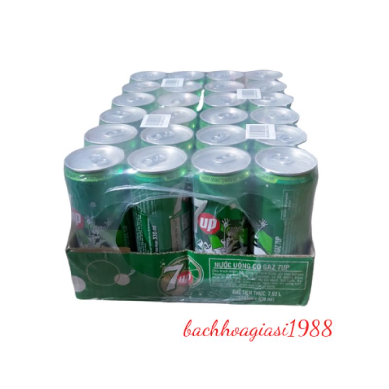 NOW SHIP -Thùng 24 lon nước ngọt có gas 7UP 330ml