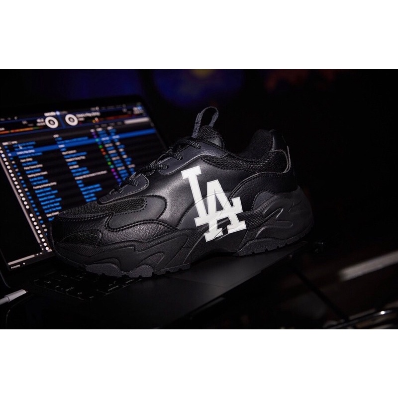 [CHÍNH HÃNG] - GIÀY SNEAKER MLB CHUNKY LITE LA DODGER BLACK - *MÀU ĐEN LOGO TRẮNG*