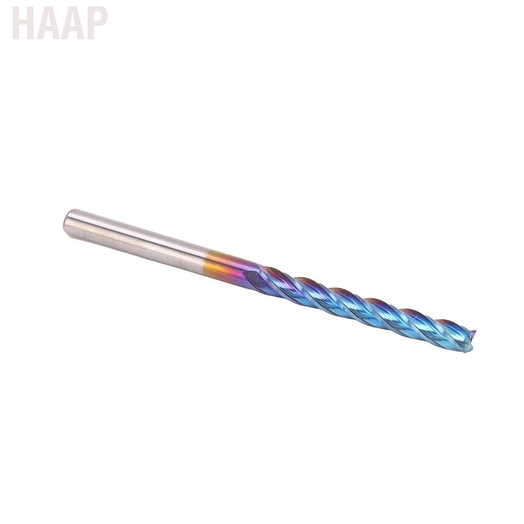 Mũi dao phay CNC 4 rãnh bằng thép vonfram với lớp phủ nano màu xanh dương 3.175x25x50mm