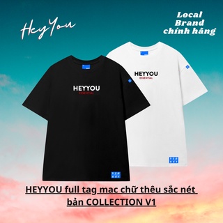 Áo thun unisex localbrand HEYYOU Collection Form Rộng Tay Lỡ Chữ thêu, áo phông Oversize cottton 100% V1