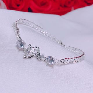 Vòng tay bạc nữ hình hồ ly