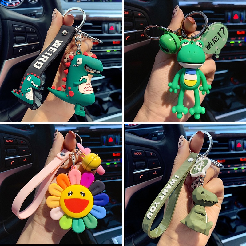 Dễ thương dinosaur creative keychain phim hoạt hình thời trang car keychain mặt dây chuyền xe hơi