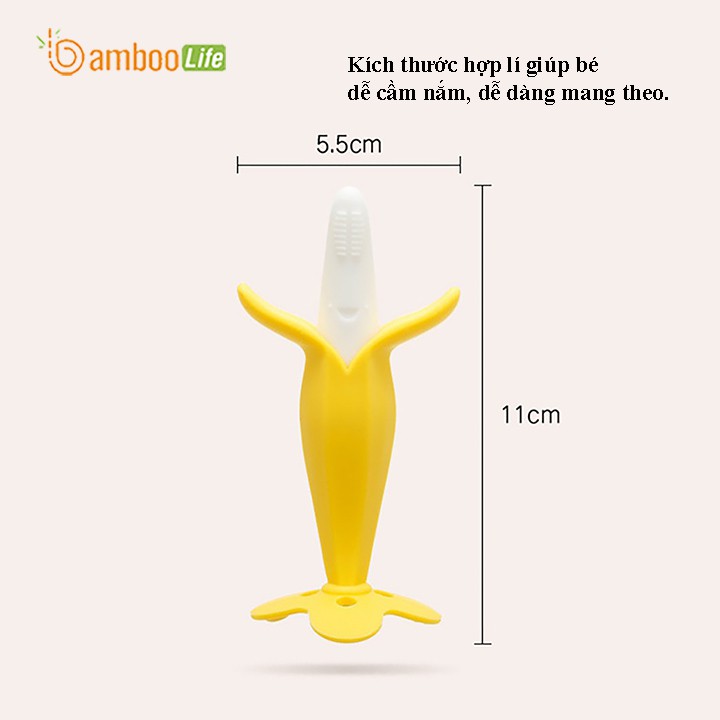 Gặm nướu silicone cho bé Bamboo Life cao cấp hình con hươu, quả chuối an toàn cho trẻ em khi mới mọc răng