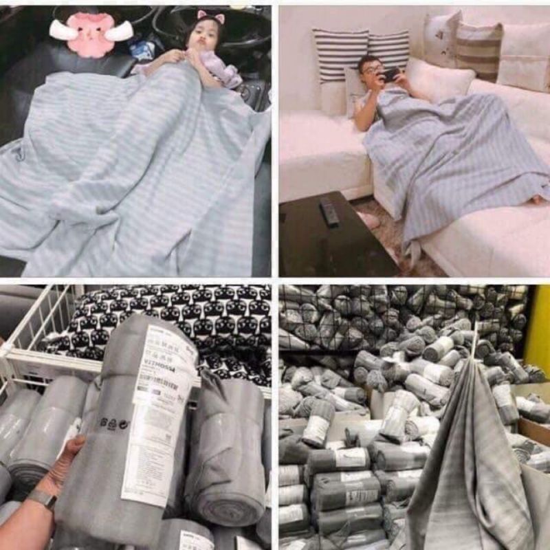❤️Chăn kẻ ikea sợi bông siêu nhẹ giá rẻ❤️