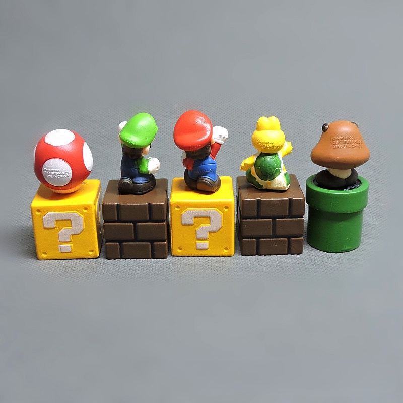 Set 5 mô hình đồ chơi nhân vật game Super Mario bằng nhựa PVC