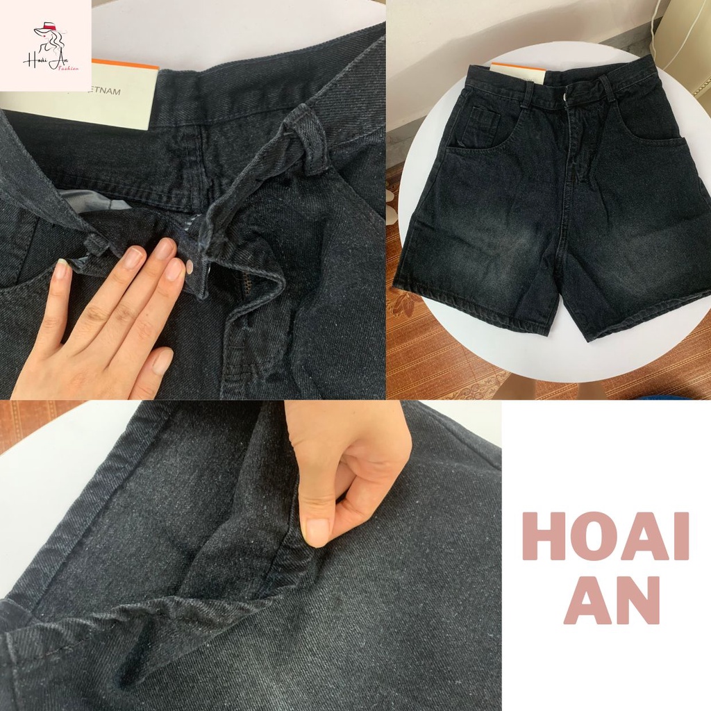 Quần short Jean Nữ Lưng Cao Ống Rộng BigSize 60kg-80kg