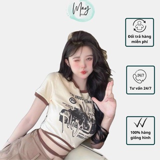 Áo Croptop, Áo thun phối viền cuốn dây eo