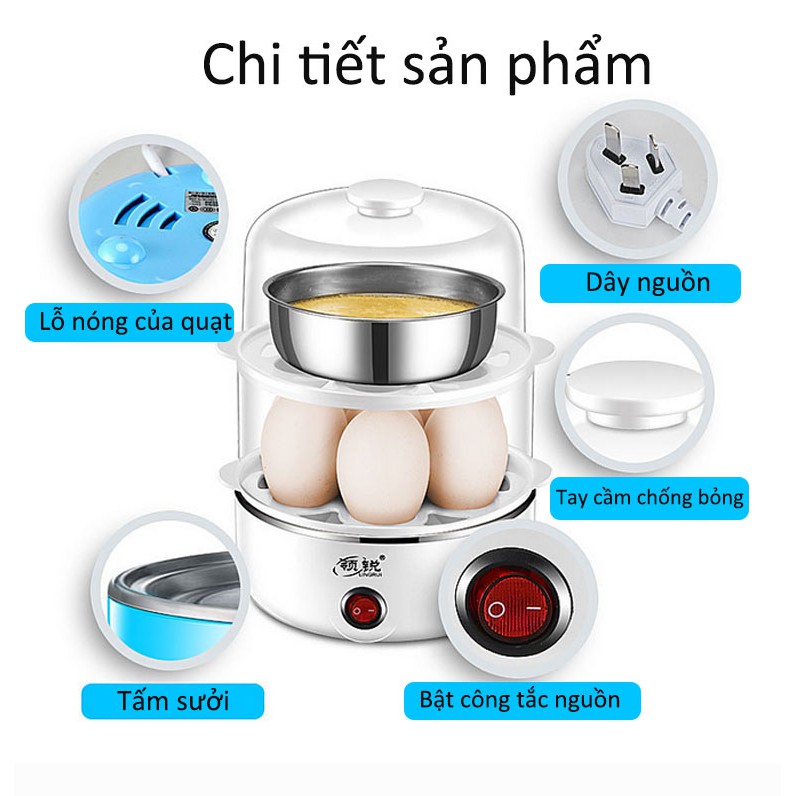 Nồi hơi hấp thức ăn điện đa chức năng một tầng và nồi nấu trứng