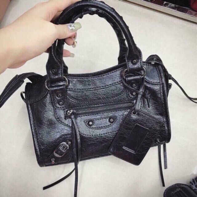 Túi da nứt kèm tag gương hot hit