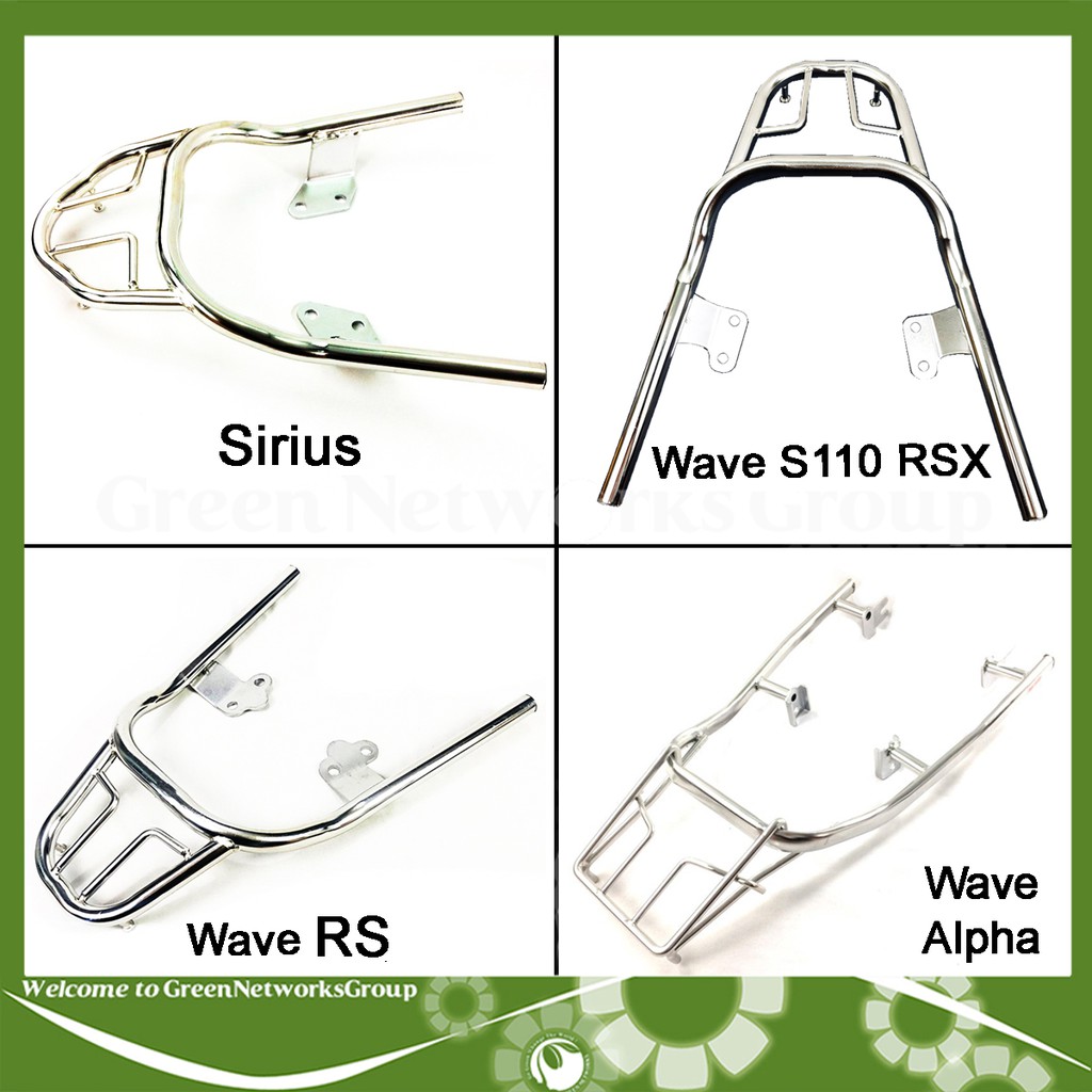 Baga cảng sau inox dành cho xe Sirius Wave RSX RS S110 chính hãng Greennetworks