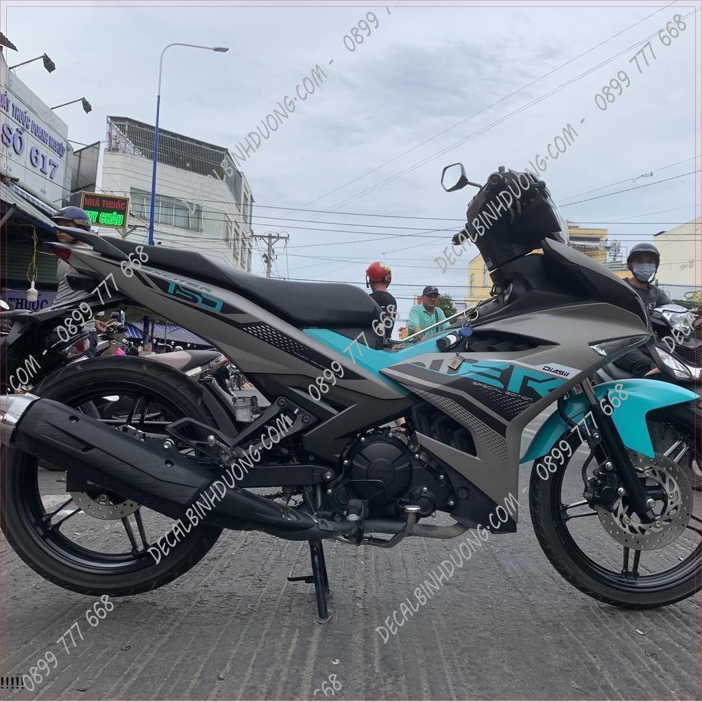 Tem Trùm Exciter 150 Xanh Xám Thiết Kế Theo Kiển Zin 2021 Hot Nhất - Decal Nhám