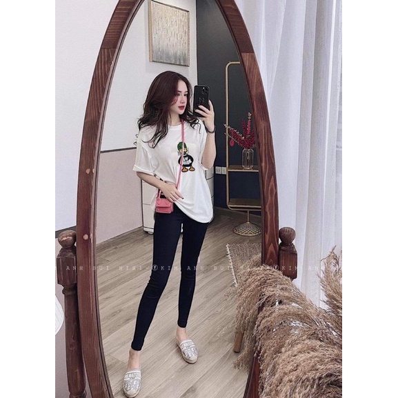 Set áo phông vịt mũ xanh+ quần legging dáng dài TTS788