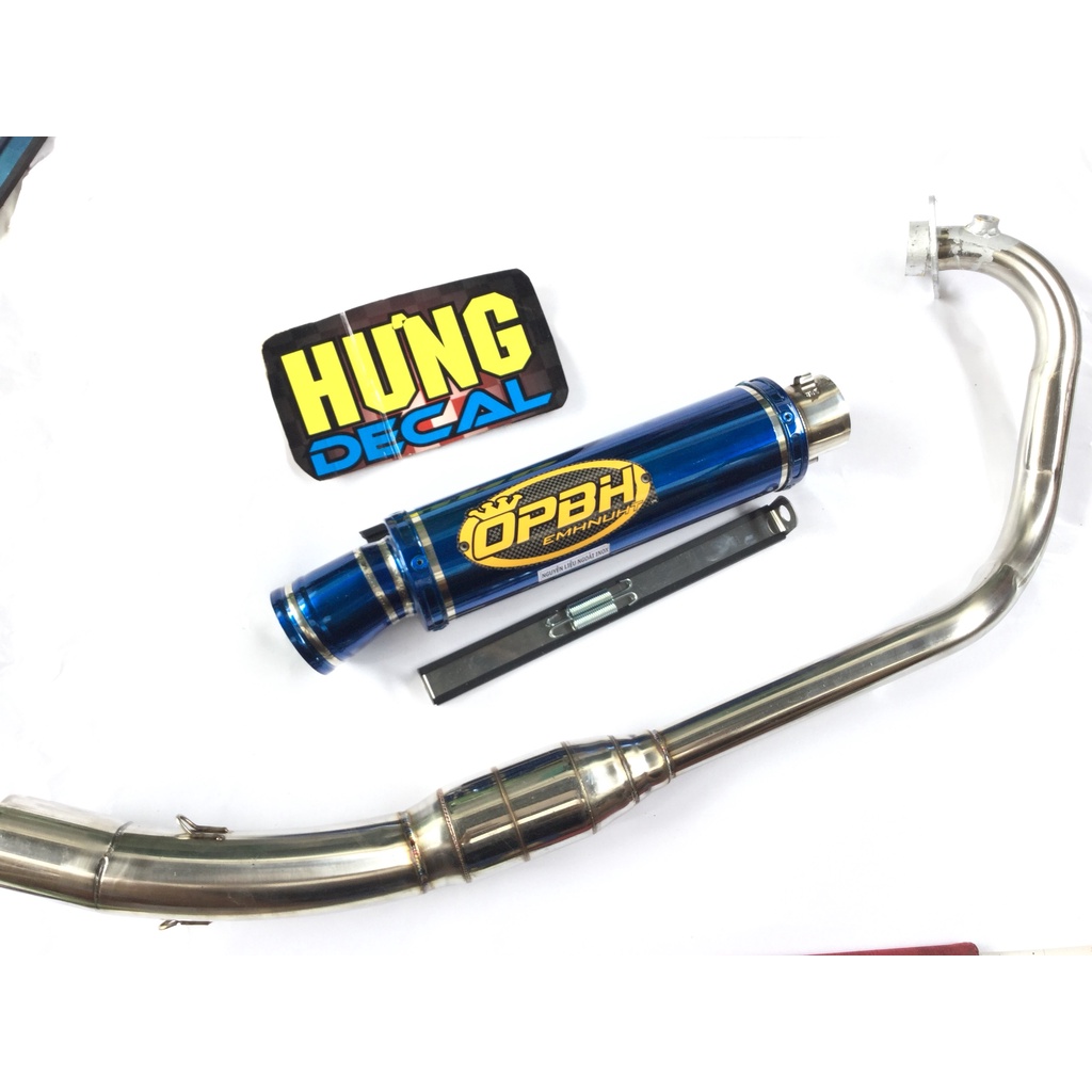 Pô OBPH XANH FULL cổ bầu hơi inox exciter, winer, sonic, raider, satria, gsx, tfx, fz, cbr, r15,...