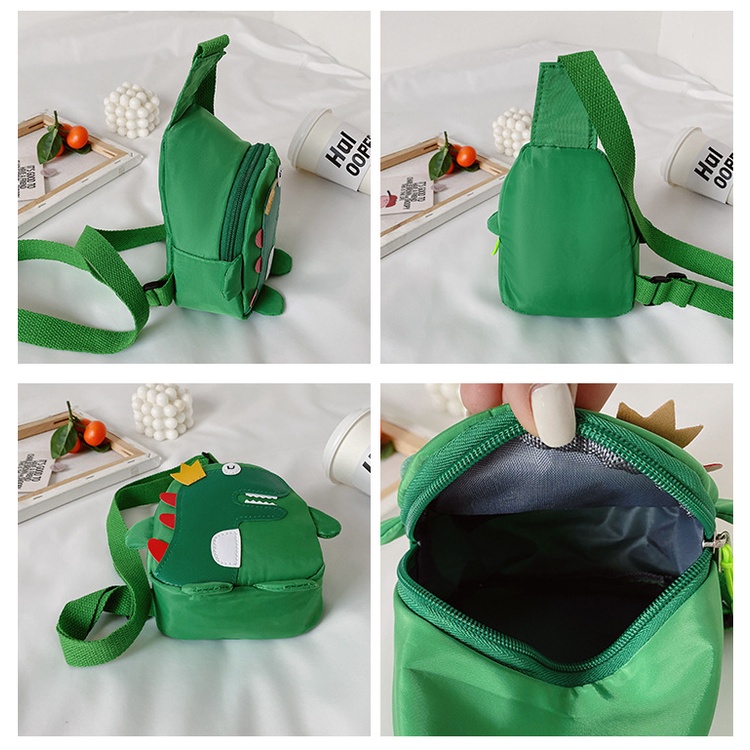 Túi đeo chéo mini cho bé trai bé gái, túi đeo chéo trẻ em giá rẻ hình khủng long hoạt hình đáng yêu cute KDB23