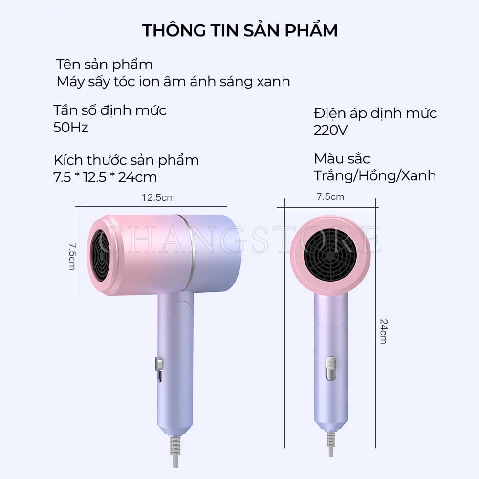 Máy Sấy Tóc 2 Chiều Nóng Lạnh Không Gây Hư Tổn Tóc Công Suất Lớn - Kiểu Mới