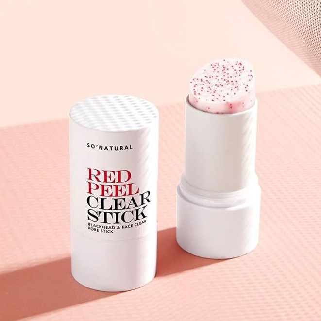 Thanh lăn hỗ trợ giảm mụn đầu đen So’Natural Red Peel Clear Stick